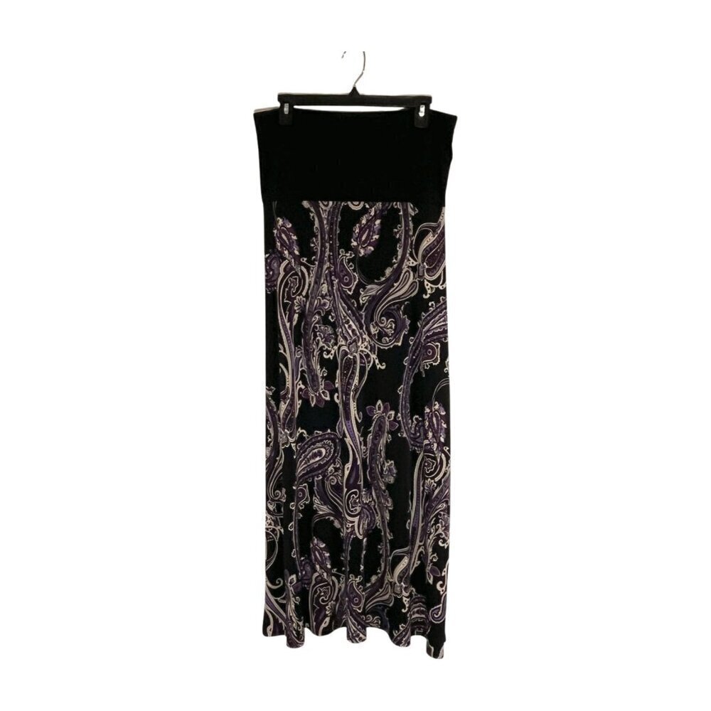 Whimsigoth J.B.S. Ltd. Paisley Maxi Skirt Pull on Large Boho